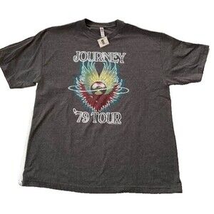 Journey '79 Tour Distressed T Shirt Rock Band Graphic Gray Mens XL Music NWT